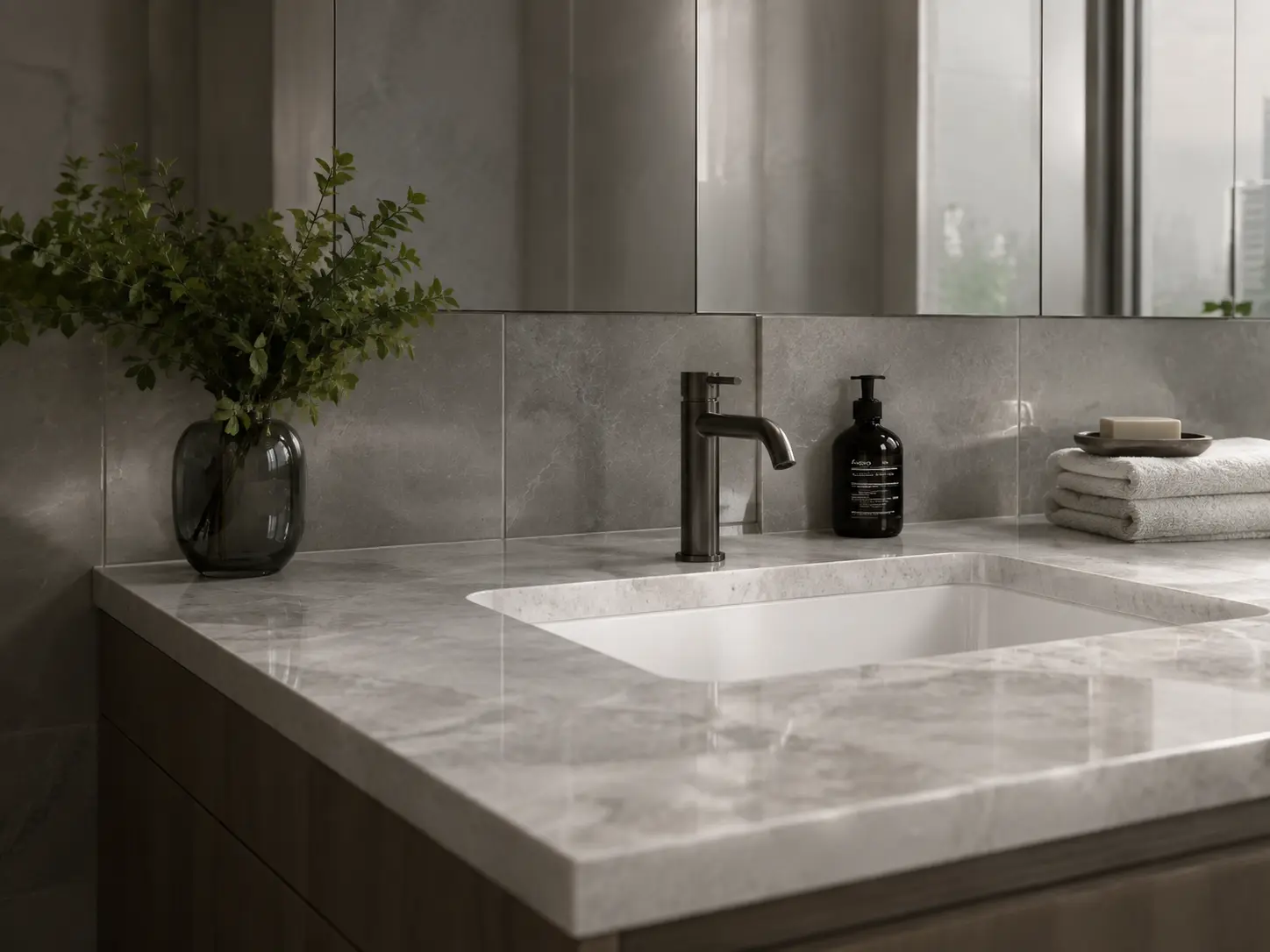 A bright bathroom prepared for a detailed deep clean